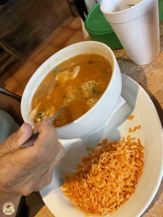 seafood soup at Pancho's Bar, one of the best places to eat in Nuevo Progreso