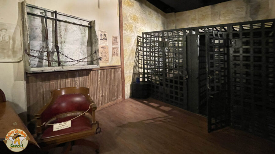 Replica of a jail cell in Ranger Town in the Texas Ranger Museum
