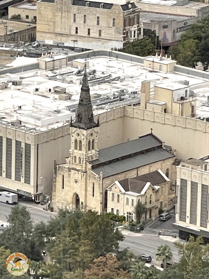 St. Joseph Parish from Tower of the Americas in downtown San Antonio
