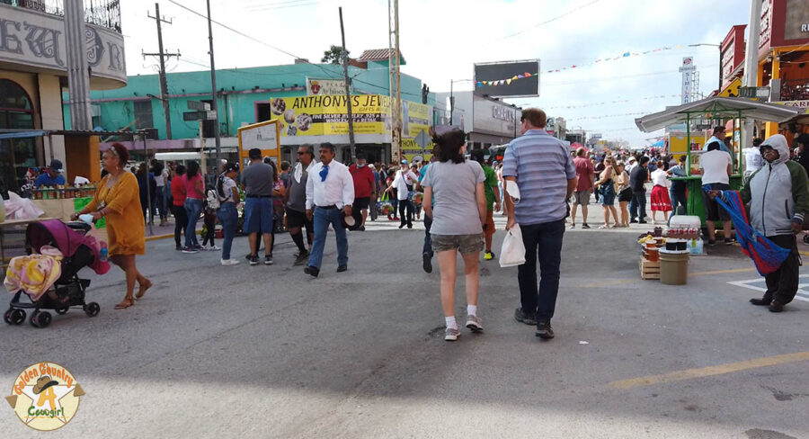 Street scene in Nuevo Progreso on Tourist Day