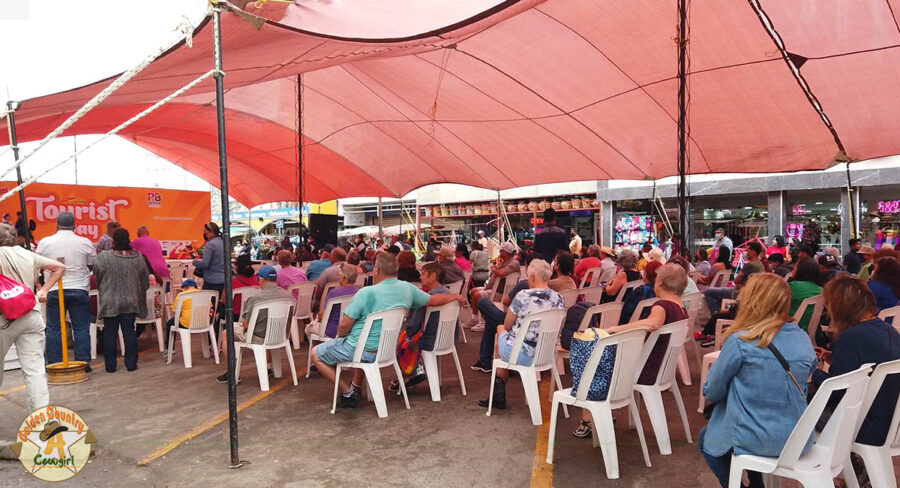 Tent and seating at Tourist Day