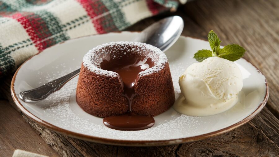 lava cake with ice cream