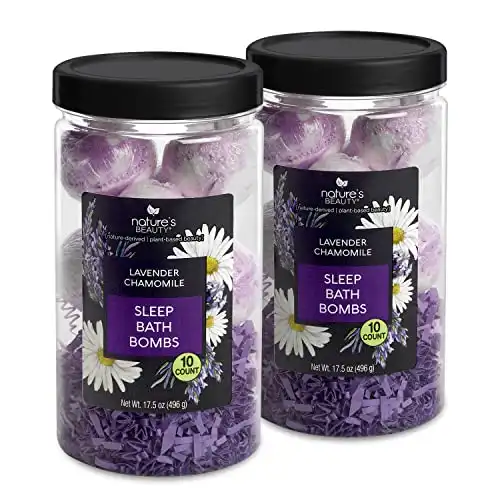 Lavender Chamomile Bath Bomb Gift Set Multi-Pack- Made with Coconut Oil + Witch Hazel, 17.5 oz | 10 ct ea (2 Pack)
