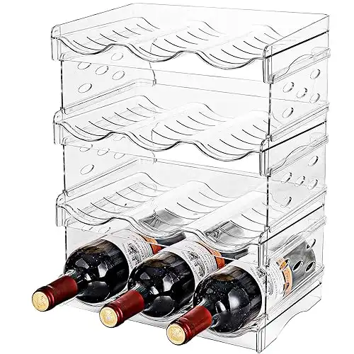 Stackable Wine Rack, 4 Tiers for 12 Bottles