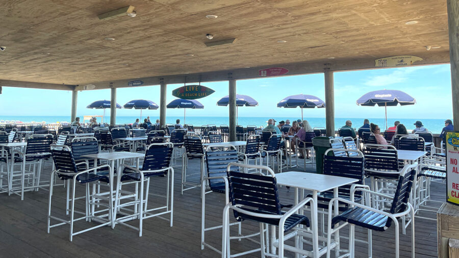 Patio and view of ocean at Clayton's